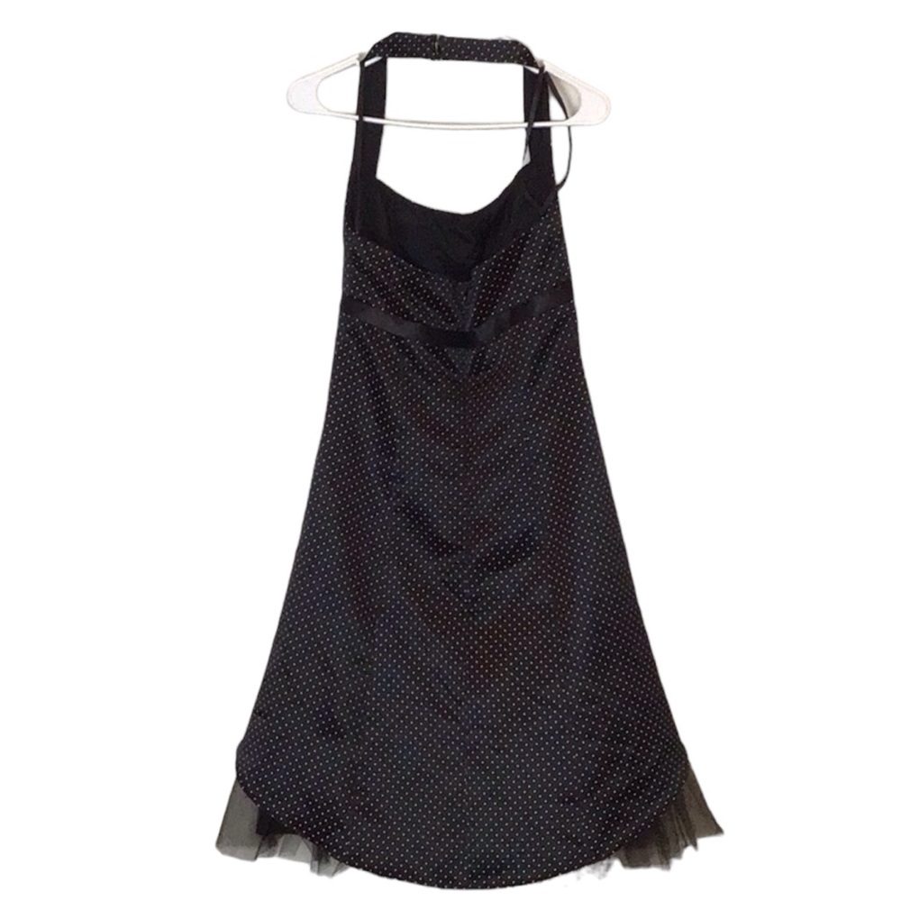 BETSY & ADAM Black White Polka Dot Halter Cocktail Dress Size 4 1940s style - Picture 5 of 7